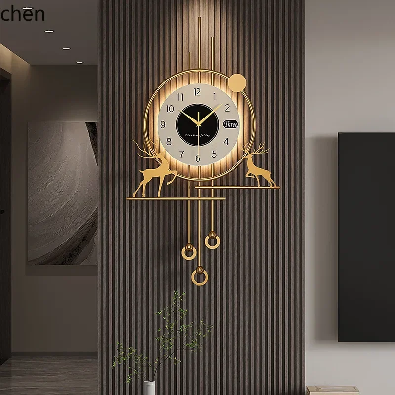 

HT new home decorative wall clock, living room clock, modern bedroom stylish clock, creative personalized wall watch