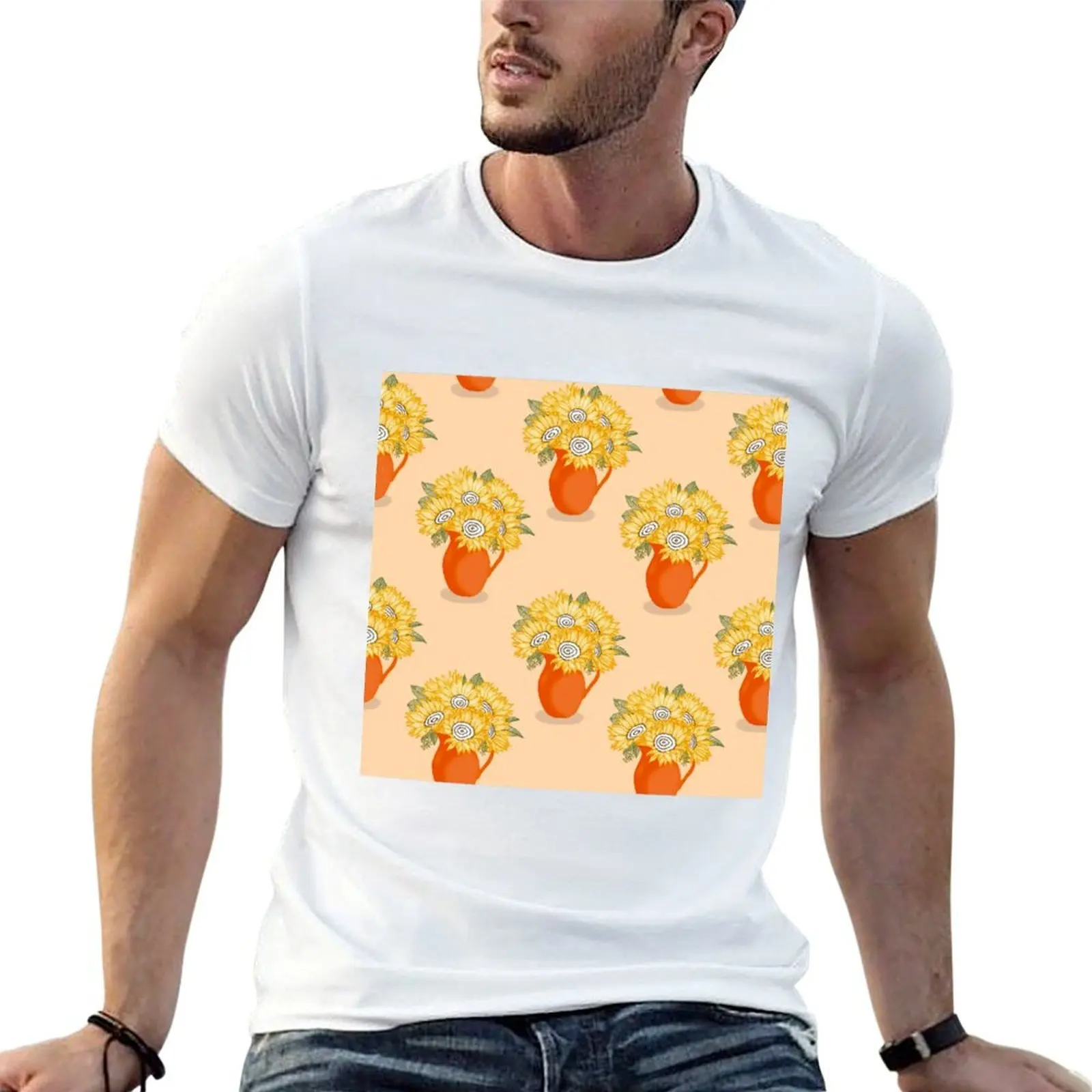 Flowers in Vase - orange T-Shirt man t shirt luxury t shirts with prints funny t shirts man T-shirt
