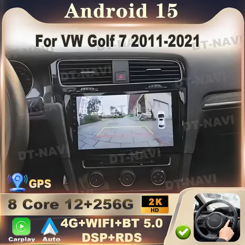 Android 15 For Volkswagen VW Golf 7 MK7 GTI 2011 --- 2021 Car Radio Stereo Multimedia Player GPS Navigation unit carplay 2K BT