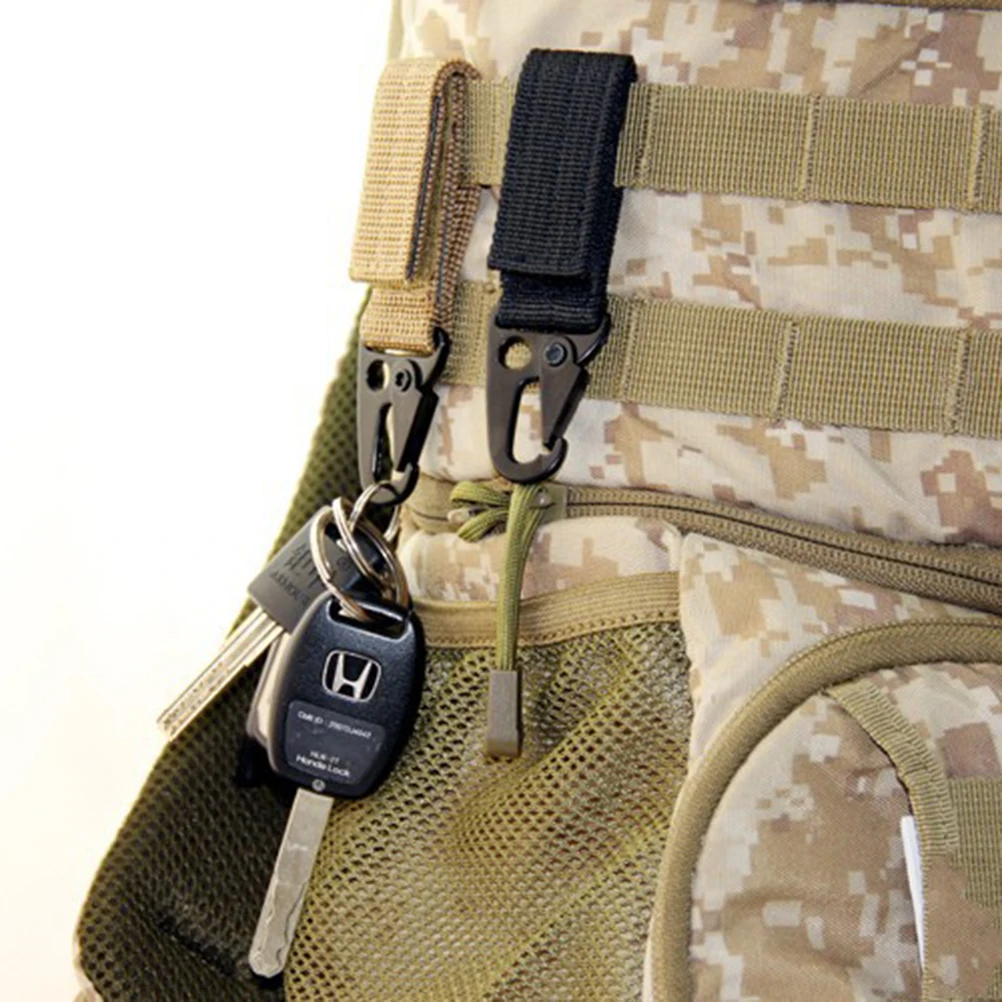 

7pcs Nylon Hanging Buckle Belt Carabiner Key Chain Backpack Hook Outdoor Climbing Hook Gear
