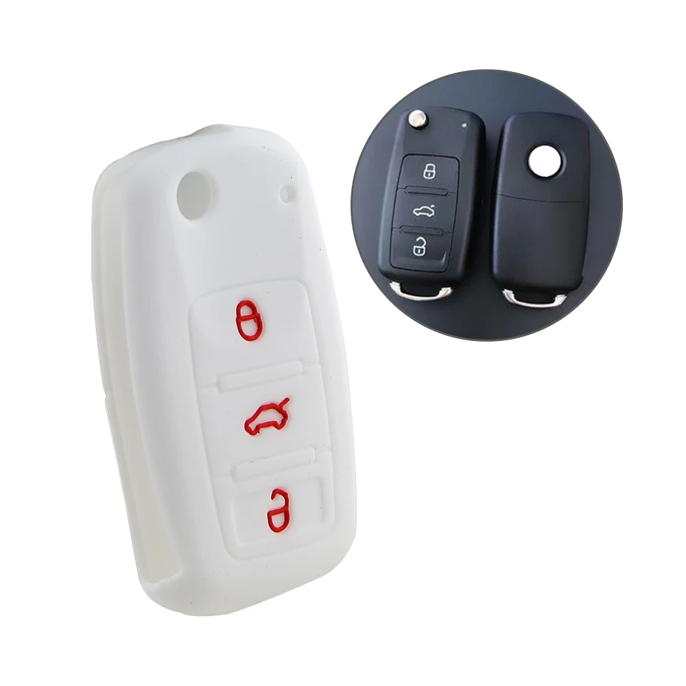 Car Key Case for Volkswagen VW POLO Tiguan Passat B5 B6 B7 Golf Beetle Bora Silicon for Skoda Octavia Key Cover Shell Protector