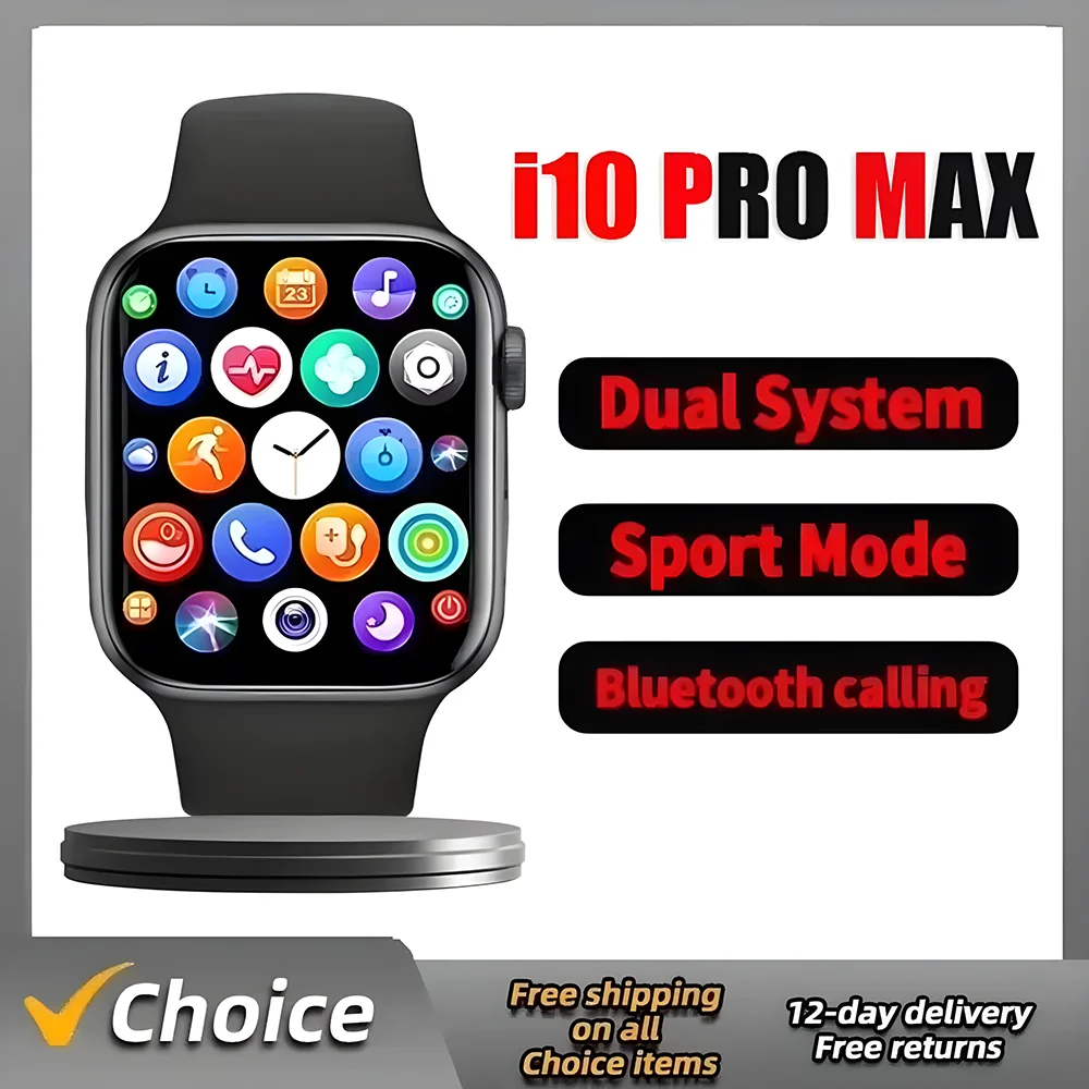 2024 New Smart Watch i10 Pro Max Series10 Smartwatch 1.77inch Bluetooth Call Heart Rate Women Men Series 10 Smartwatch PK X8 Max