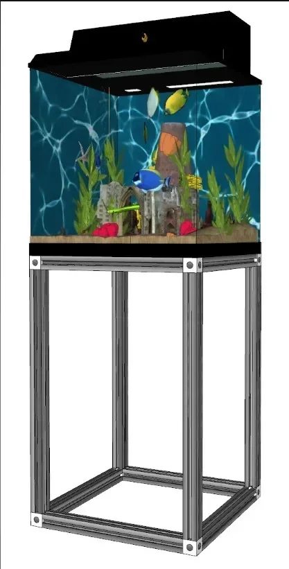 Luxury Decor Indoor Pvc Fish Tank Aquaculture Stainless Steel Transparent Pet Fish Aquarium For Koi/Betta/Guppy Fish