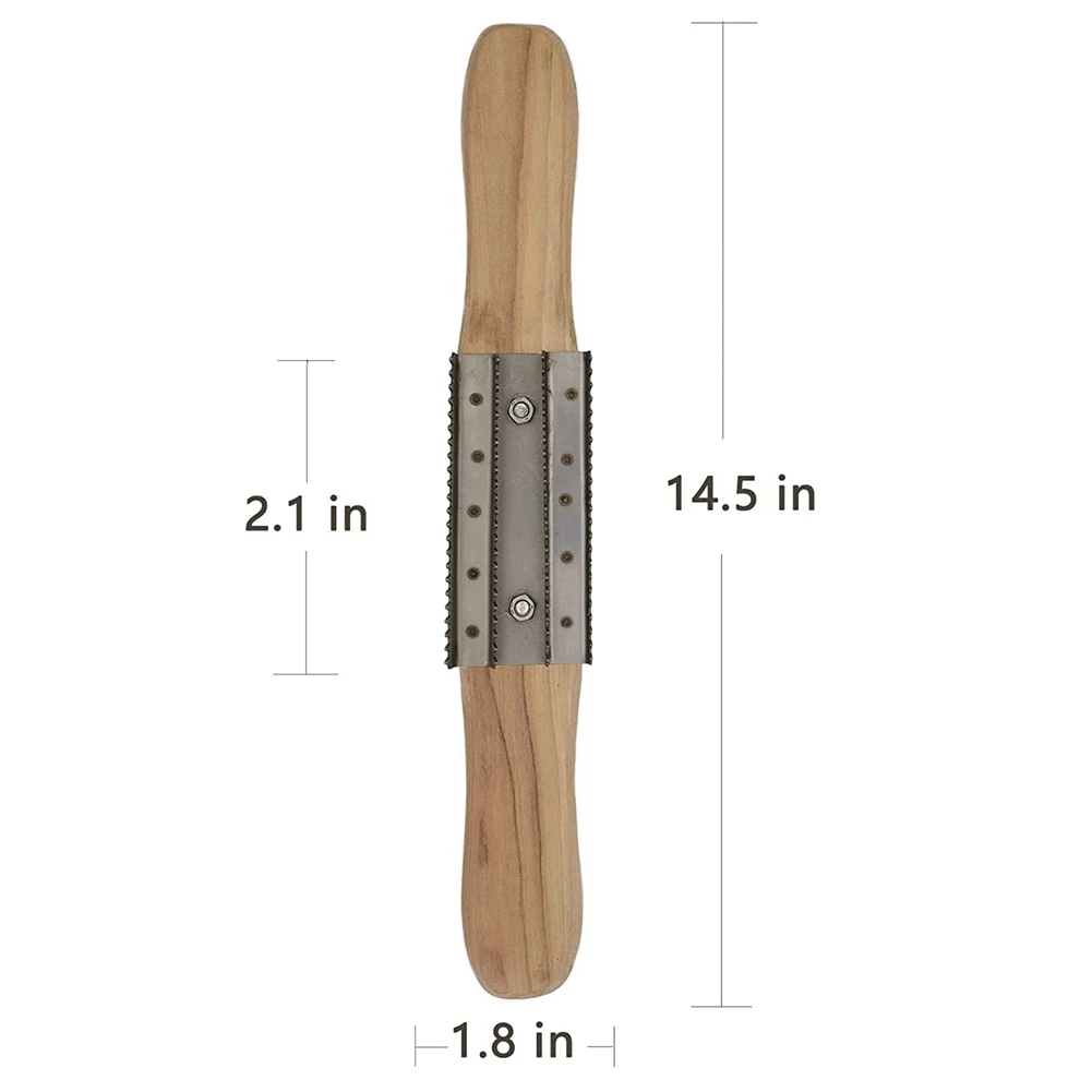 Y39A-2X 15 Inch Buffing Wheel Rake For Compound Cleaning,Removing Residual Compounds Metal,Rake Steel Polishing Wooden Handle