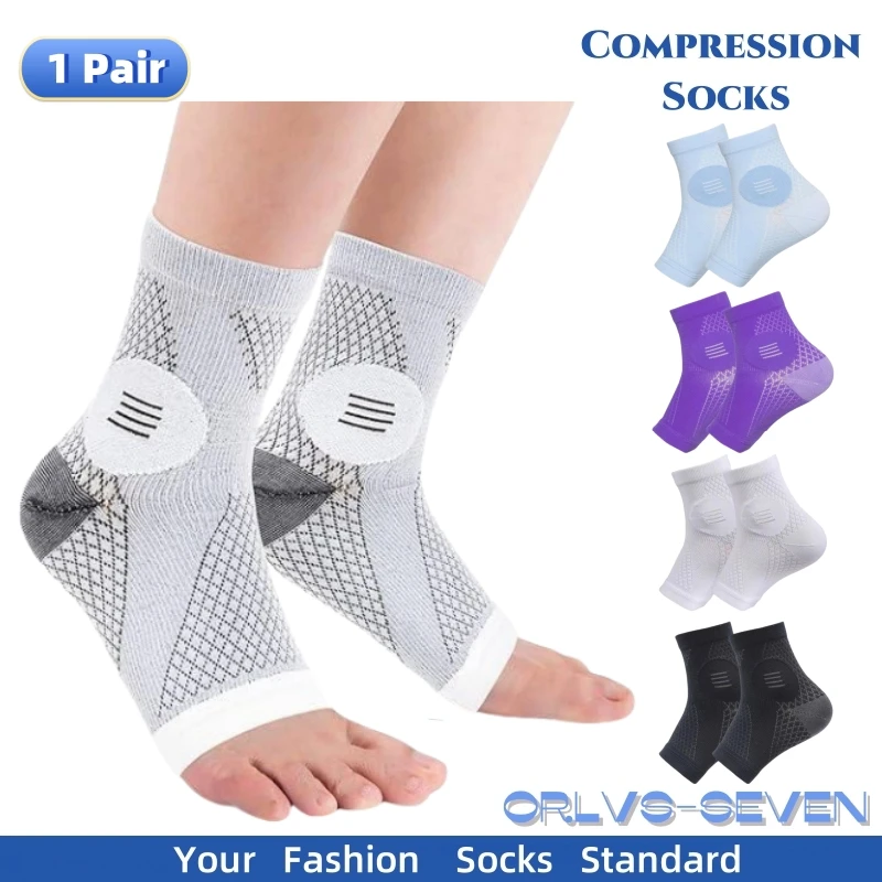 

1Pair Neuropathy Socks - Peripheral Neuritis Therapy Compression Diabetic Open-Toe Foot Sleeves for Ankle Gout,Nerve Damage Pain
