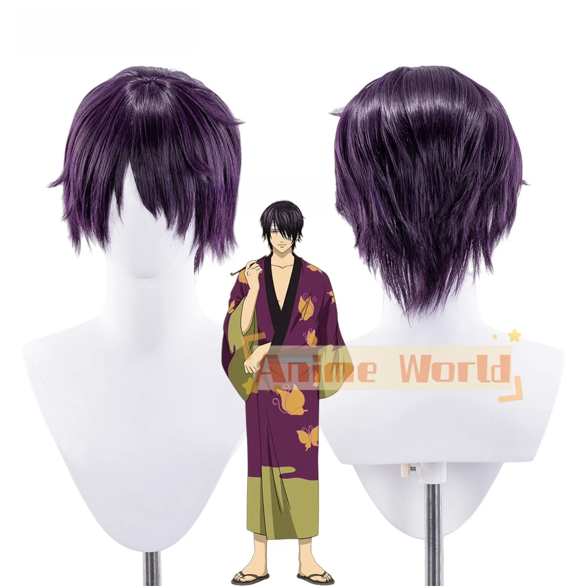 Anime Ex Albio Wig Halloween Carnival Party Props Synthetic Hair Heat Resistant Fiber + Wig Cap