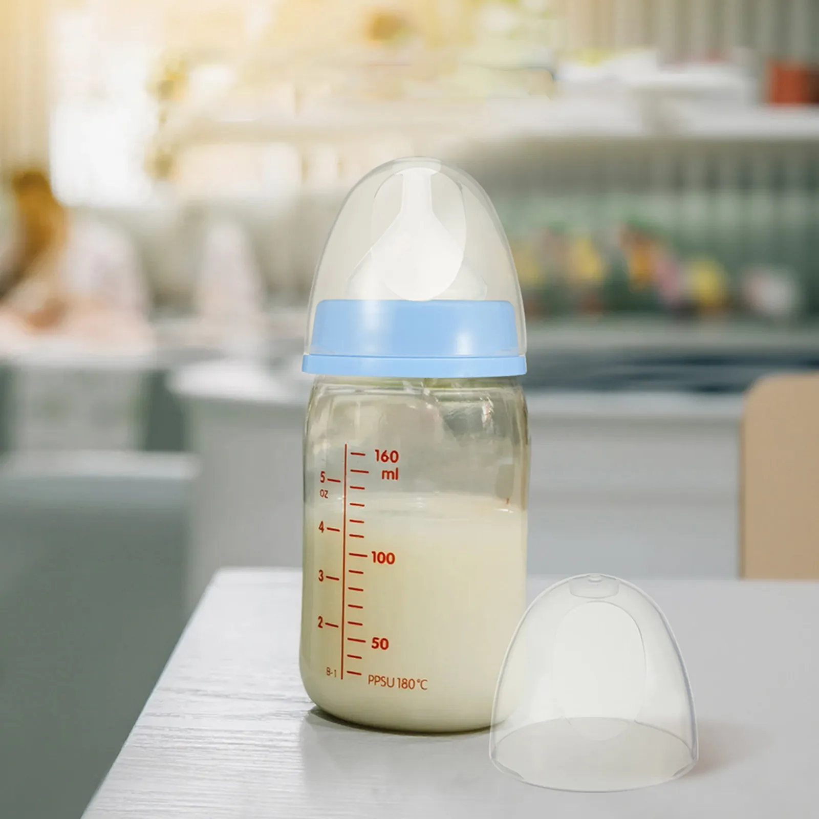 6Pcs Wide Mouth Feeding Bottle Caps Dustproof Protector Caps Leakproof Sealing Covers Breastmilk Bottle Accessories Daily Use
