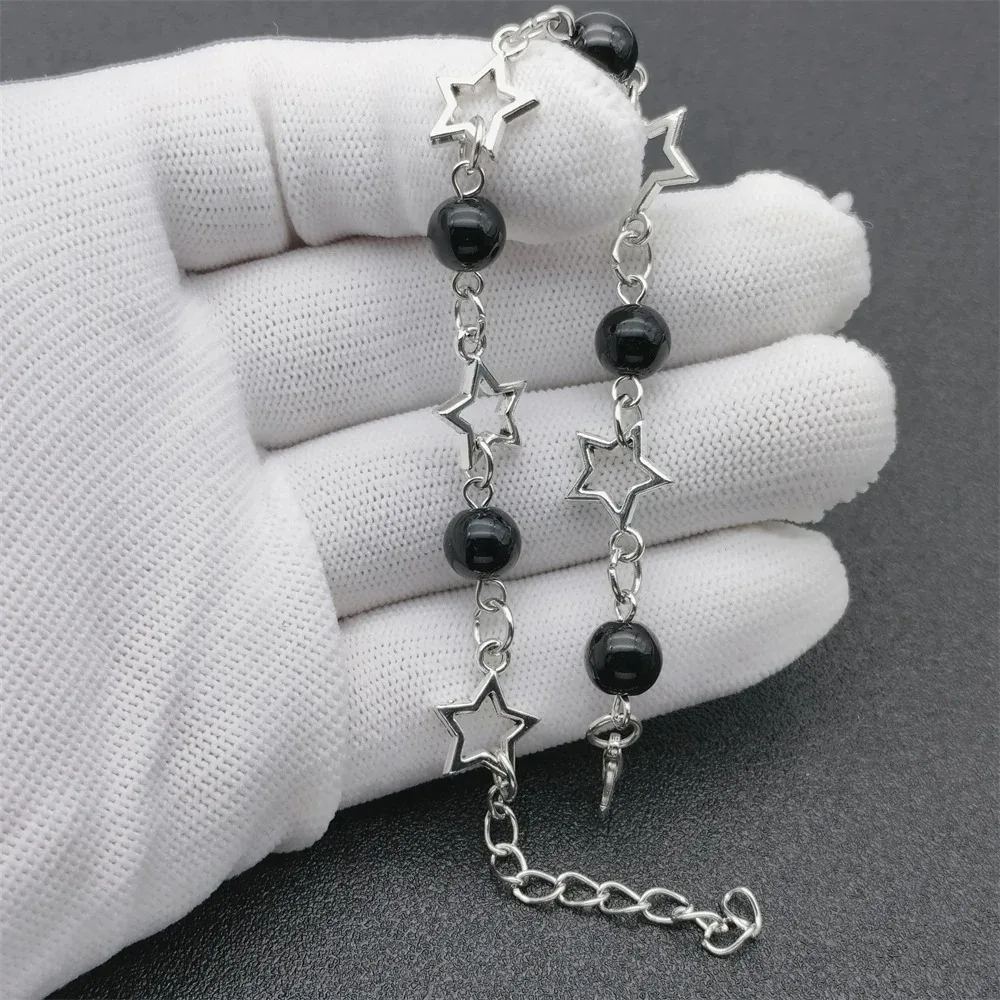 Модный Y2K полый браслет с пятиконечной звездой в стиле панк, браслет со звездой, искусственный браслет в стиле поп-панк