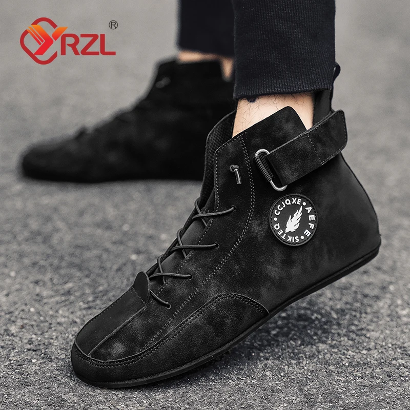 

YRZL Mens Shoes High Top Lightweight Anti-slip Man Casual Walking Shoes Soft Soles Comfortable Breathable Loafers Shoes for Men