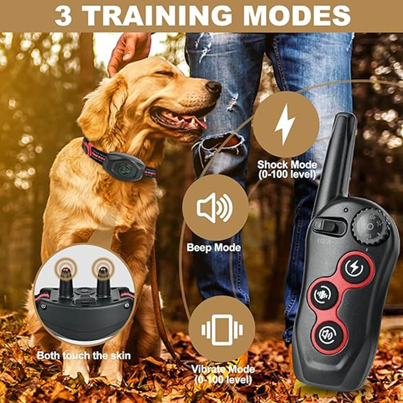 2 in 1 Auto Bark Collar Dog Remote Training Collar with 3 Remote Training Modes Vibration Collar for Small Medium Large Dog