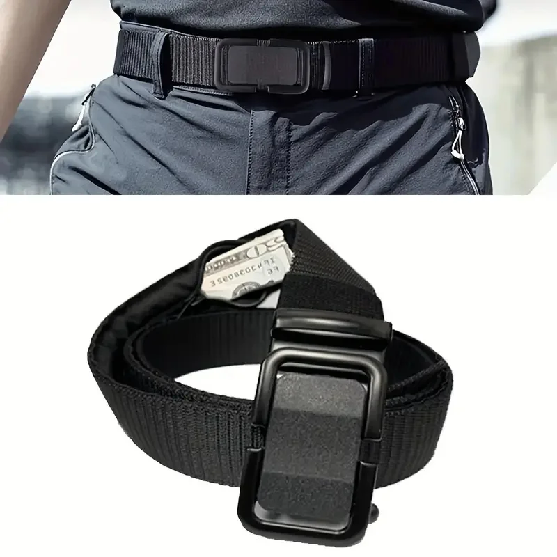 Travel security insurance anti-theft invisible money-hiding belt with hidden zipper, wallet belt and waist pouch