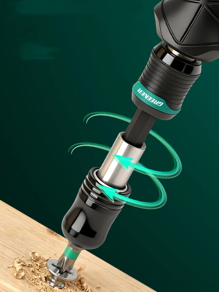 JUSTINLAU Multifunktionales Schraubendreher-Bit-Set mit selbstverriegelndem Griff, austauschbaren kreuzförmigen Köpfen, Haushaltsreparatur-Handwerkzeug – Detail 5