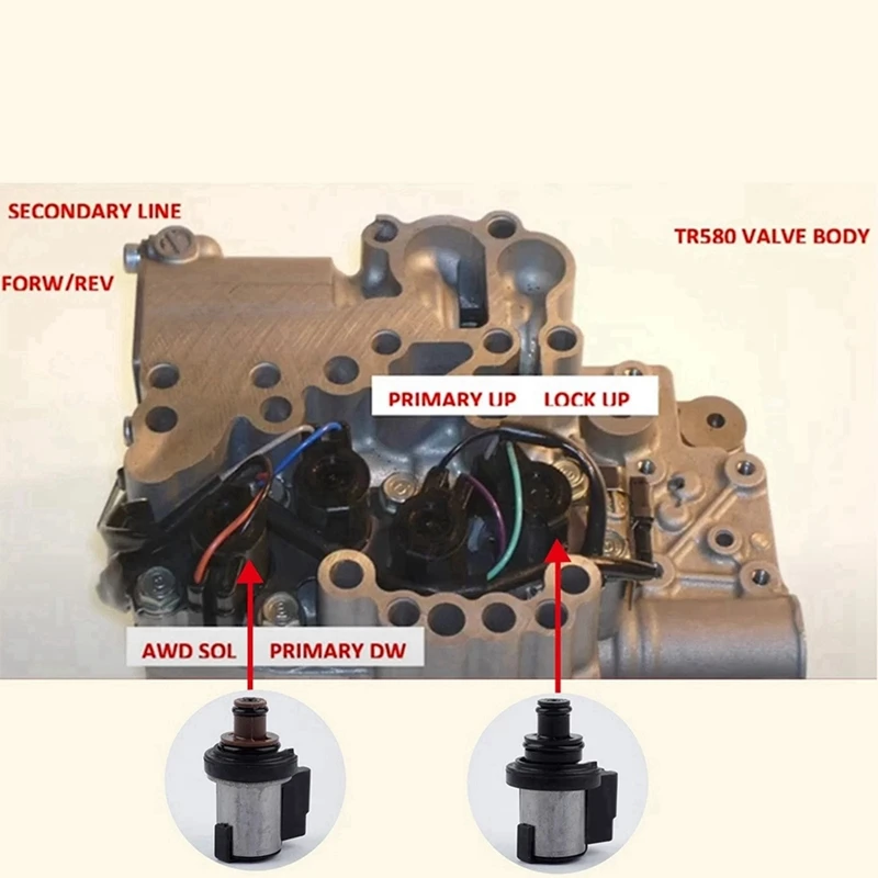 31825AA050 31825AA051 31825AA052 Car Solenoid Valve Lock-Up Solenoid 3.7Ω+12.2Ω-13.2Ω For Subaru Lineartronic