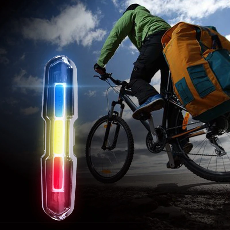 10X USB Rechargeable Front Rear Bicycle Light Lithium Battery LED Bike Taillight Cycling Helmet Light Lamp