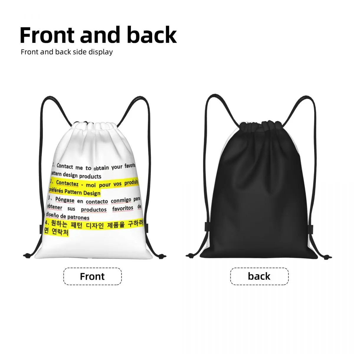 Personalized Custom Your Design Here Drawstring Backpack Sports Gym Bag for Men Women Customized Photo Logo Shopping Sackpack