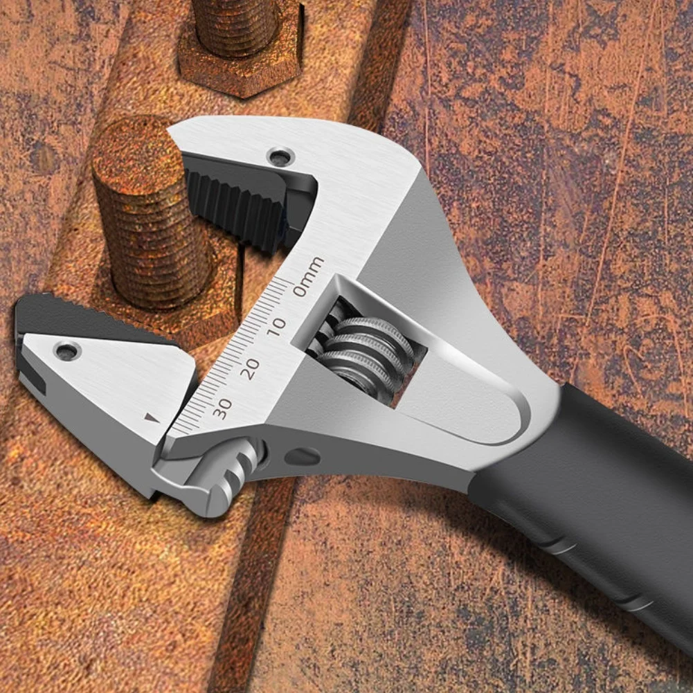 

Регулируемый ключ с храповым механизмом из хром-ванадиевой стали, открытый гаечный ключ с маркировкой для сантехники и обслуживания дома, ремонта