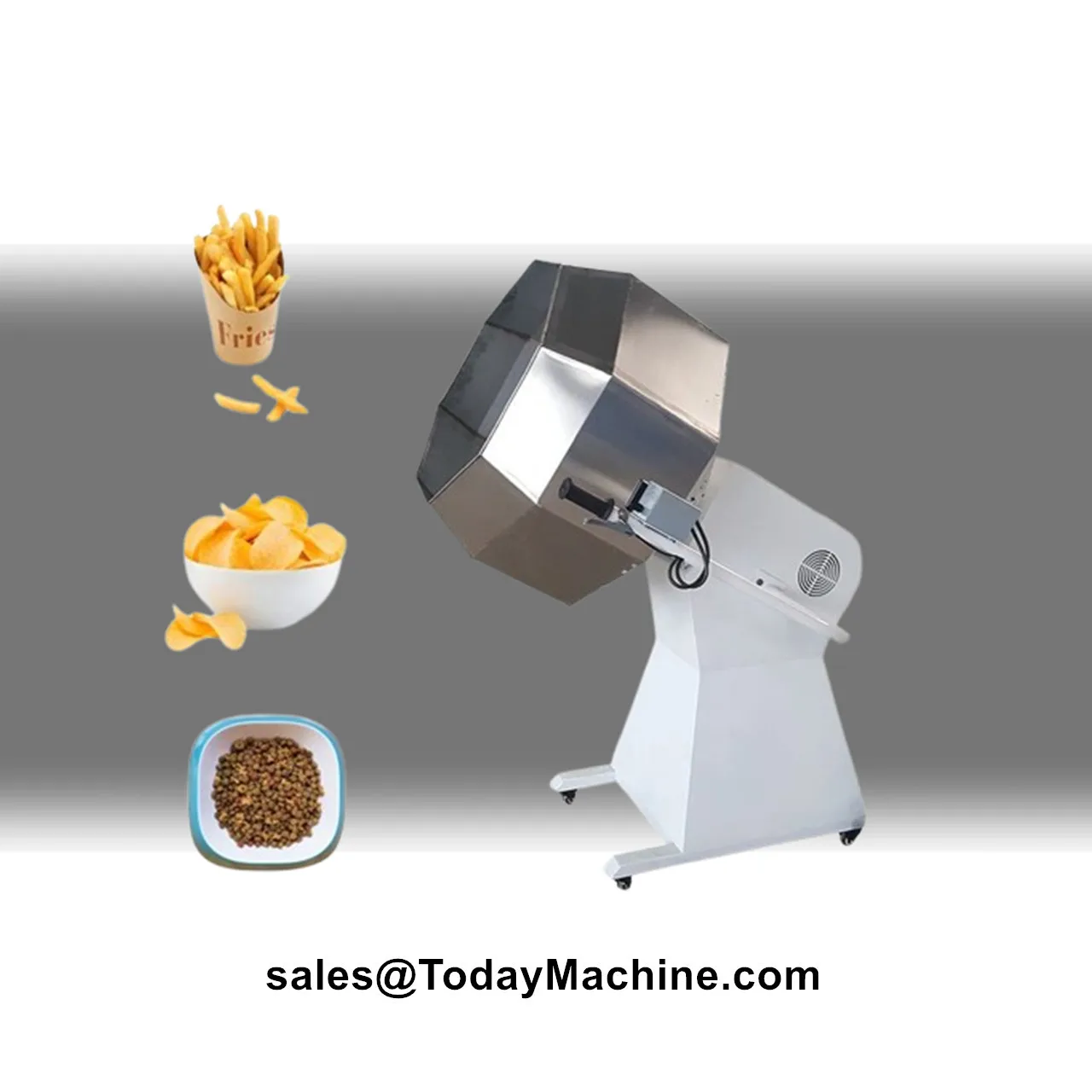 Automatic Octagonal Mixer Potato Puffed Food Coating Nut Peanut Flavoring Mixing Machine