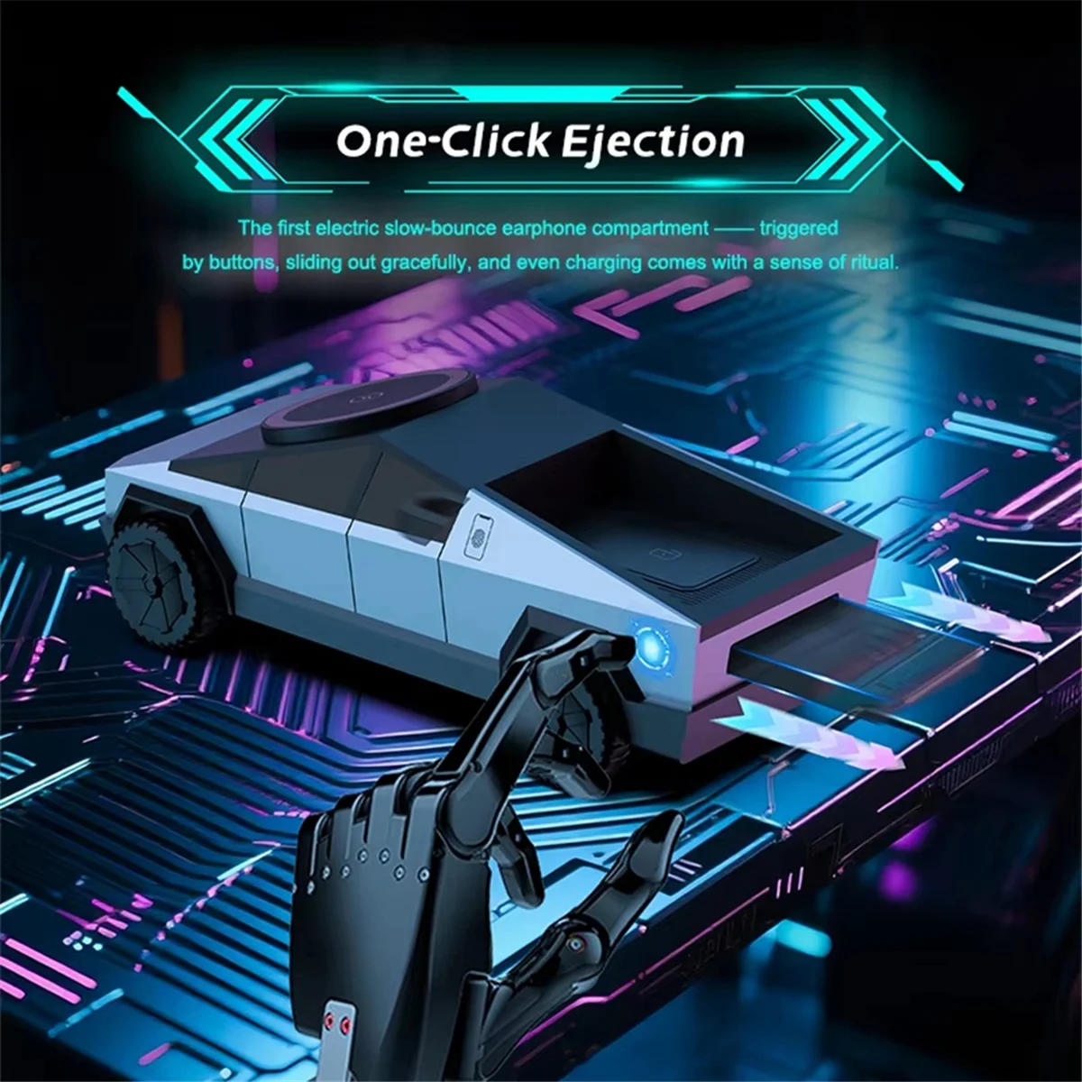 

2025-3C Qi2 Настольное беспроводное зарядное устройство для смартфона Cybertruck Style Exterior для часов и наушников