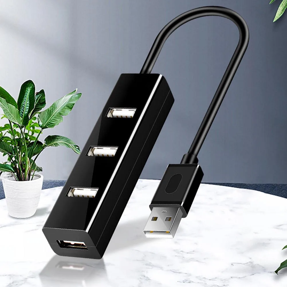 

4 Port Usb Hub High Speed Usb 2.0 Splitter Plastic Adapter Compact Lightweight For Laptop Computer Voltage Stabilizing