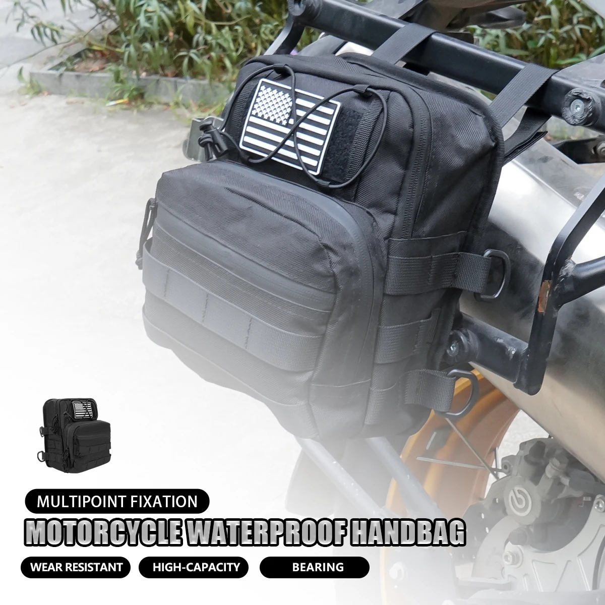 

New Motorcycle Frame Crash Bars Waterproof Bag Motorcycle T-Bar Handlebar Bag Front Handle Bars Bags Travel Pouch Bag