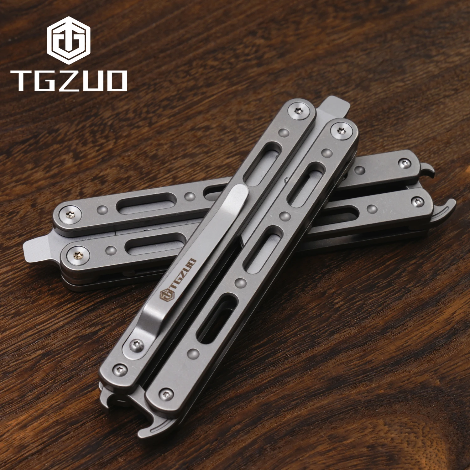 TGZUO Titanium Alloy Handle Folding Multifunctional Tool Outdoor EDC Utility Portable Pocket