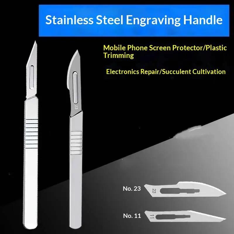 Industrial Carbon Steel Scalpel Blades Handle Scalpel For Biology Anatomy Practicing DIY Cutting Tool PCB Repair Sculpting