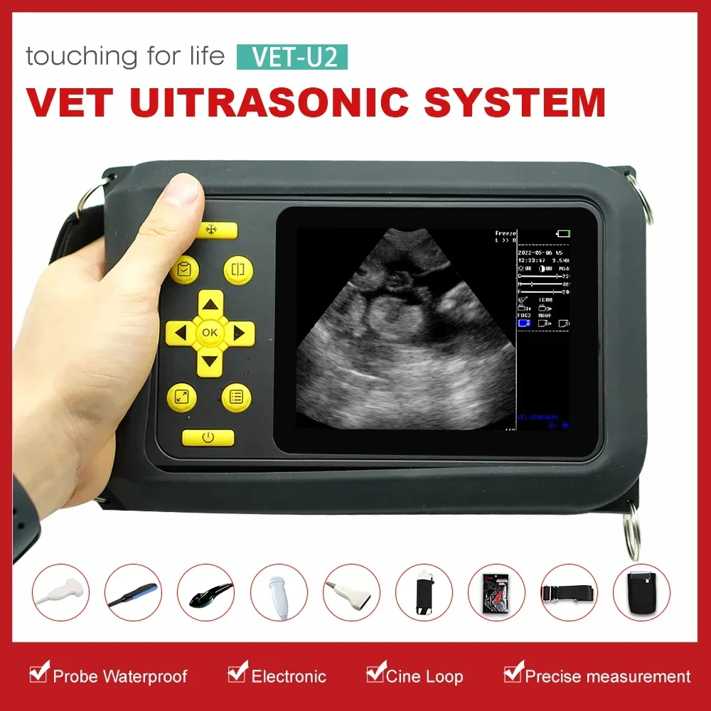 Livestock Portable Veterinary Ultrasound Scanner Ranch Farm Pig Sheep Cow Horse 5.6'' Screen Pregnancy Ultrasound Machine