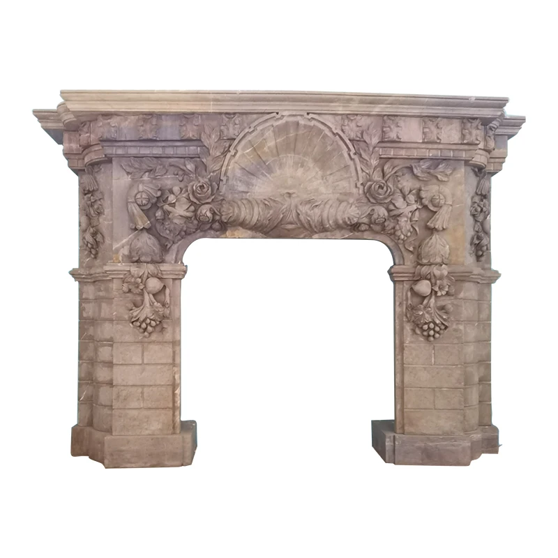 

Indoor Modern Stone Fireplace Mantle Natural Marble Fireplace Mantel