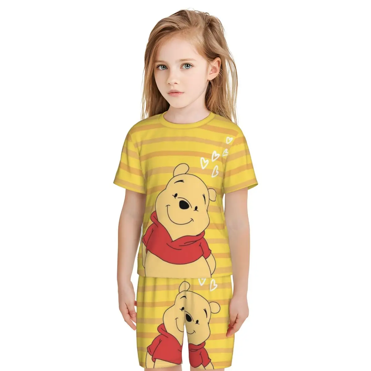 Pooh Bear New Summer Plus Size 4XL Pajamas Set for boys girls Nightwear