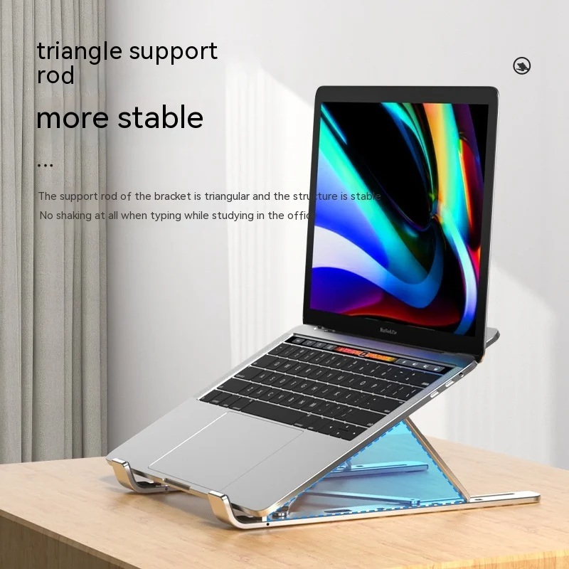 Foldable Laptop Stand with Cooling Fan Lift Notebook Holder Aluminum Alloy with Usb Splitter Hub Docking for Laptops Under 17 In