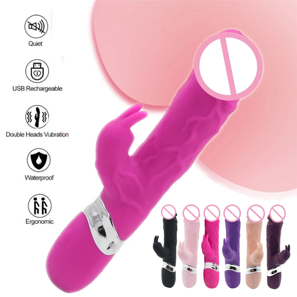 Large Dildo G Spot Vibrator Rabbit Clitoral Clit Stimulation Realistic Penis Sex Toy Adult Product Vibrador for Women