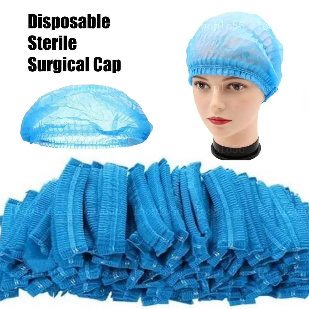 20-100pcs Medical Disposable Sterile Surgical Cap Round Cap Bar Cap Non Woven Dustproof Medical Clinic Protective Supplies