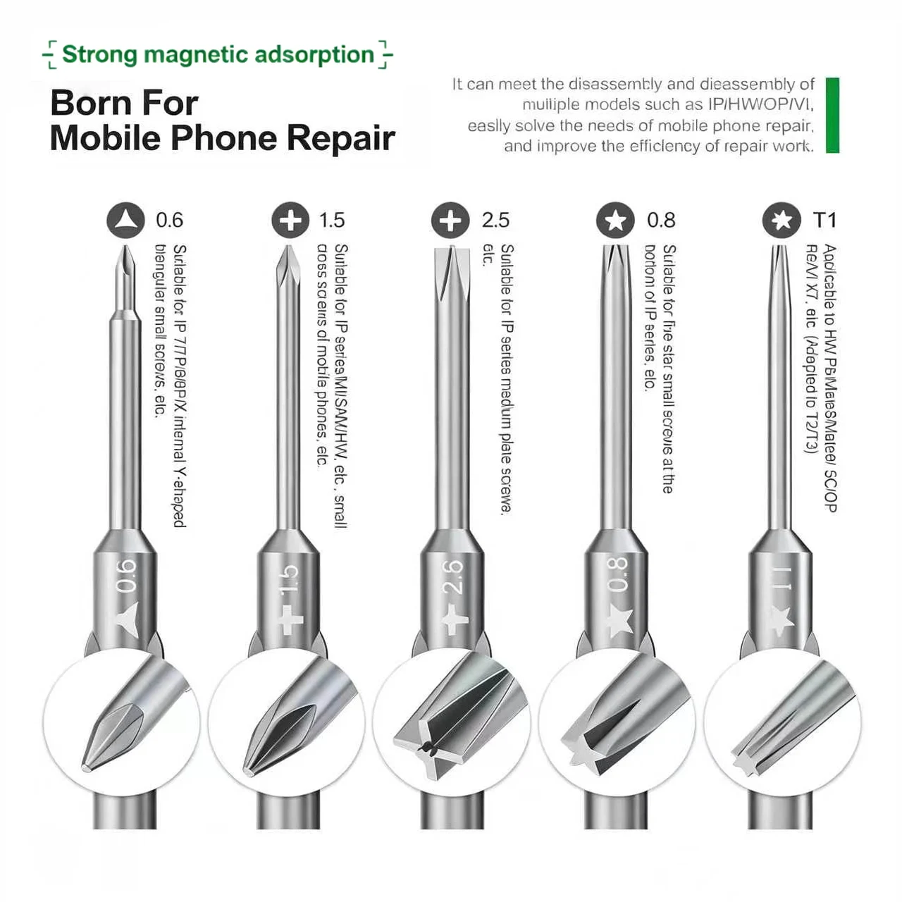 RELIFE RL-725 Adjustable Torque Screwdriver Alloy Steel Magnetic Drill Bit Mobile Phone Tablet Disassembly and Repair Tool