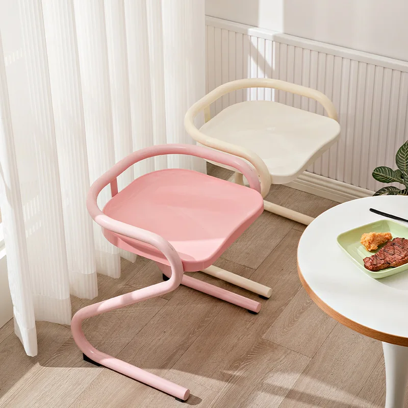 

Nordic Medieval Restaurant Household Casual Iron Dining Chair Designer Creative Modern Simple Dressing Stool
