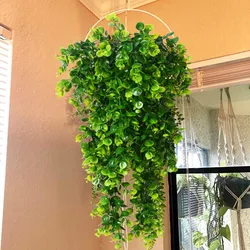 5 Head Artificial Plastic Plants fern Vine Valentine's Wreath Wedding arch Decor Home RoomGarden Wall Hanging Hot sales Diy Gift