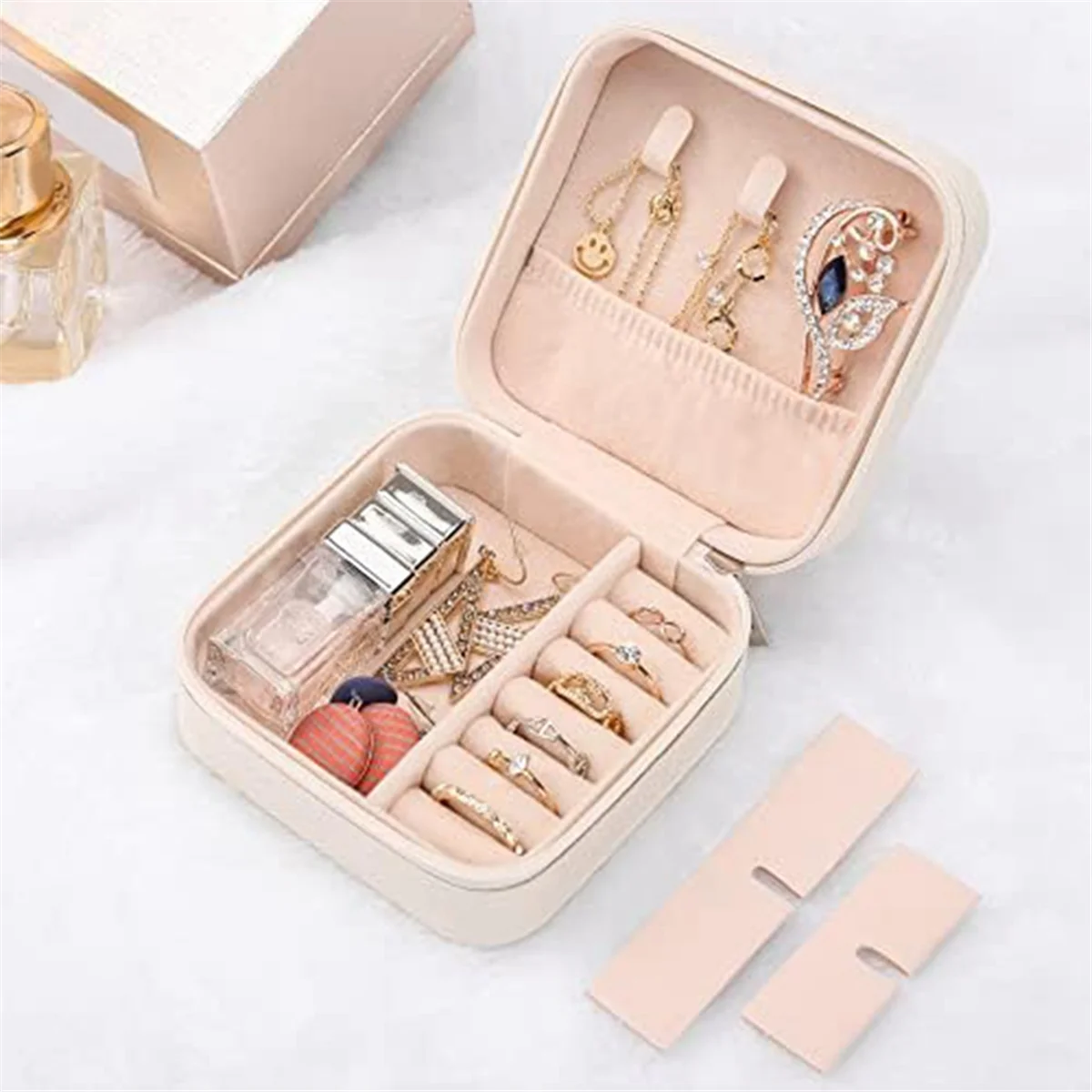 Small Travel Jewelry Boxes, Portable Jewelry Organizer Display Storage Boxes for Earrings,Rings,Necklaces,Jewelry BoxesJAS