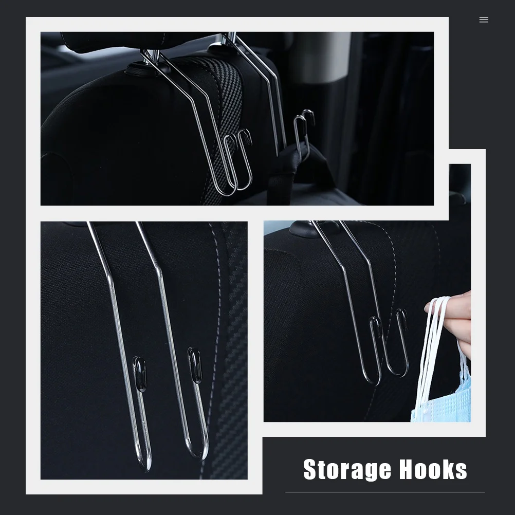 8 Pcs Car Seat Hook Hooks for Cars Headrest Hangers Heavy Duty Storage Hanging Back Organizer