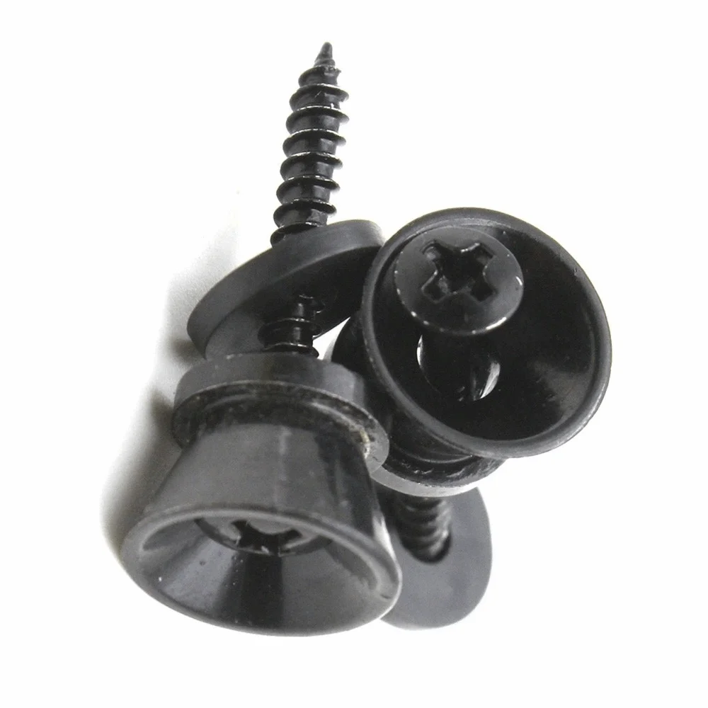 6PCS Durable Metal Material Guitar Strap Lock Pins Black Color Guitar End Pins Guitar Strap Mounting Pins Electric Guitar Use