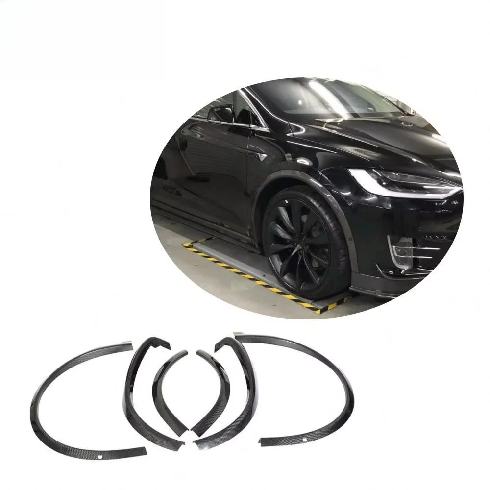 

Carbon Fiber Car Wheel Eyebrow Arch Trim Lips Fender Flares Protector for Model X 2016-2019