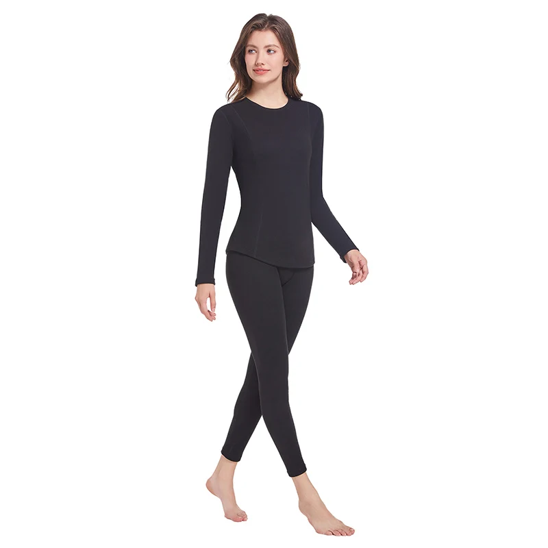 2-Piece Autumn/Winter Women's Warm Set Casual Home Daily Solid Color Interior Fashionable And Comfortable Sweat Absorbing