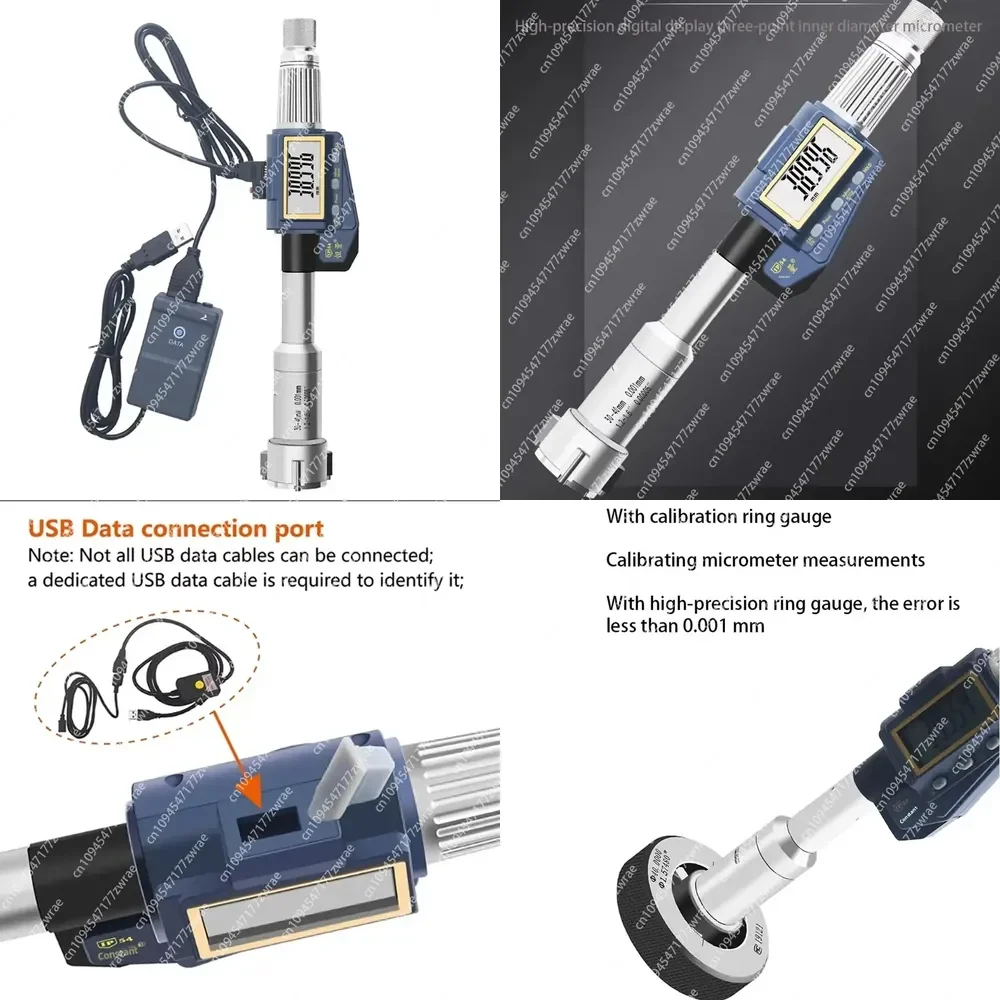Digital Three-Claw/three-Point Inner Diameter Micrometer for Measuring Through Holes, Blind Holes, and Bearing Inner Holes