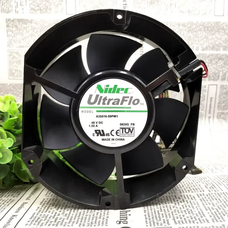 For SANYO NIDEC 150 * 172 * 51MM A35516-59PW1 48V 1.55A metal frame three-wire fan