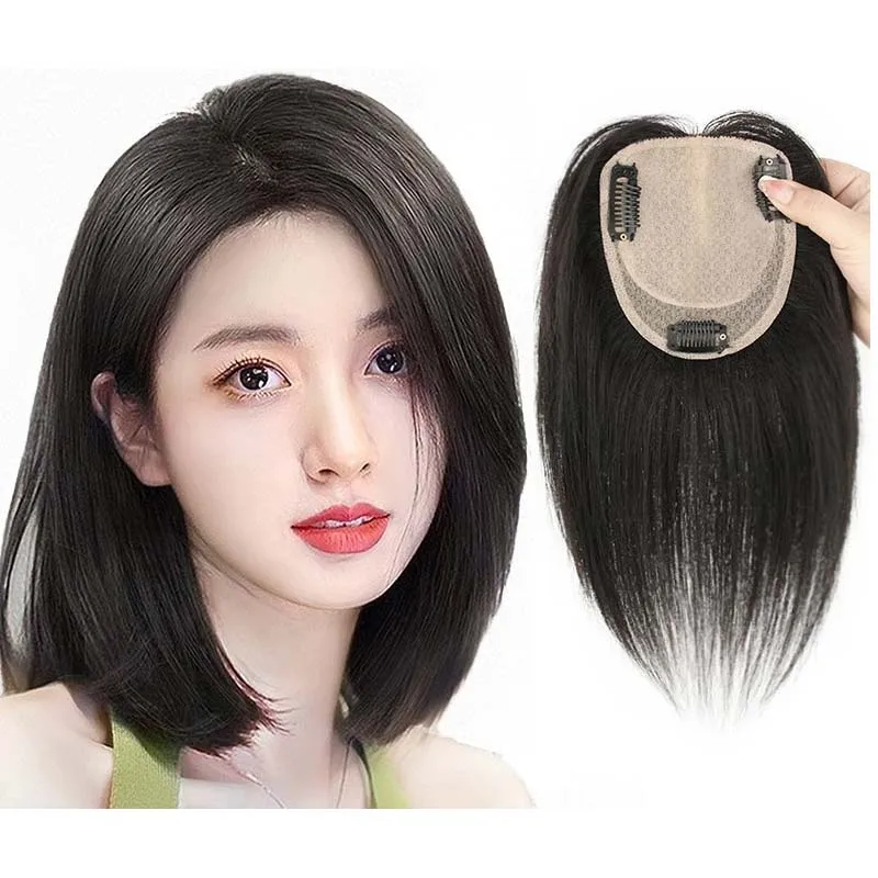 10x12CM Asian Human Hair Piece Realistic And Natural Women Topper Quickly Increase Hair And Cover Gray Hair Natural Color/Mocha