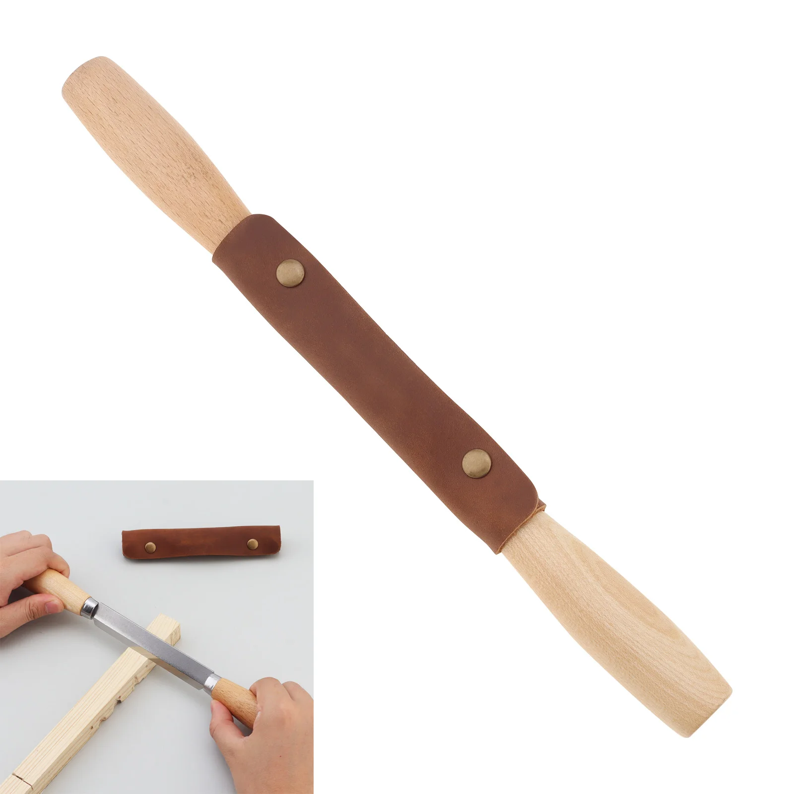 1pc Beech Wooden Handle Woodwork Hand Plane Wood Carving Curved Draw Shave Debarking Hand Tool for Polished Logs Wood  Debarking