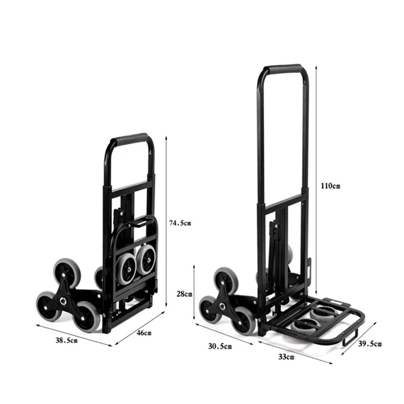 Eight-wheeled Portable Shopping Cart Camping Trolley Platform Structure Foldable Aluminium Large-capacity Luggage Cart Tools
