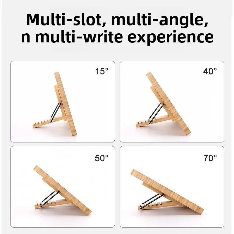 Adjustable Multi-Angle Foldable Bamboo iPad Stand for Drawing – Universal Tablet Mount Compatible with 11"-12.9" Devices