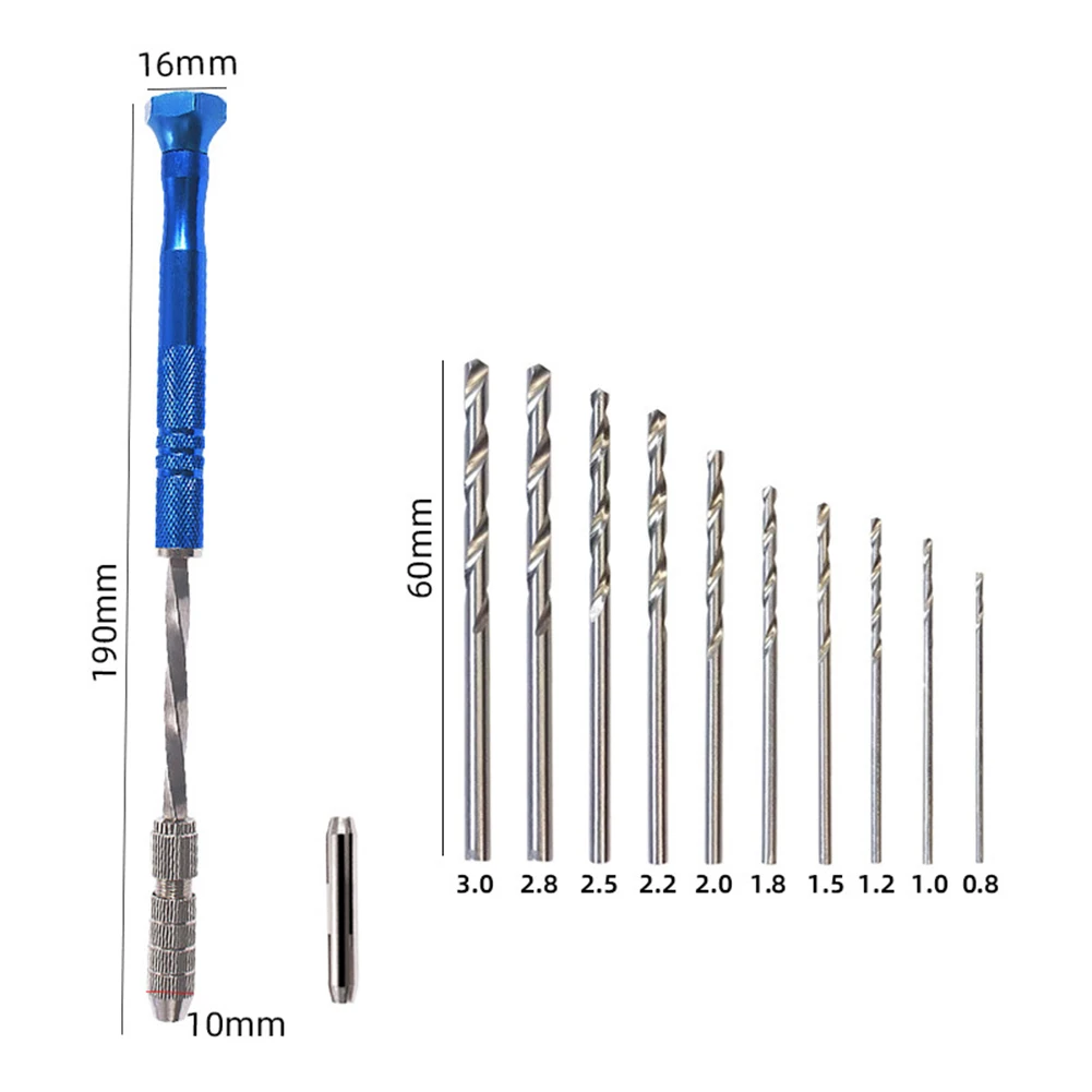 Taladro giratorio manual semiautomático extendido azul de 0,8-3mm, herramienta de perforación de placa de circuito de plástico ámbar, juego de taladro giratorio, herramientas manuales