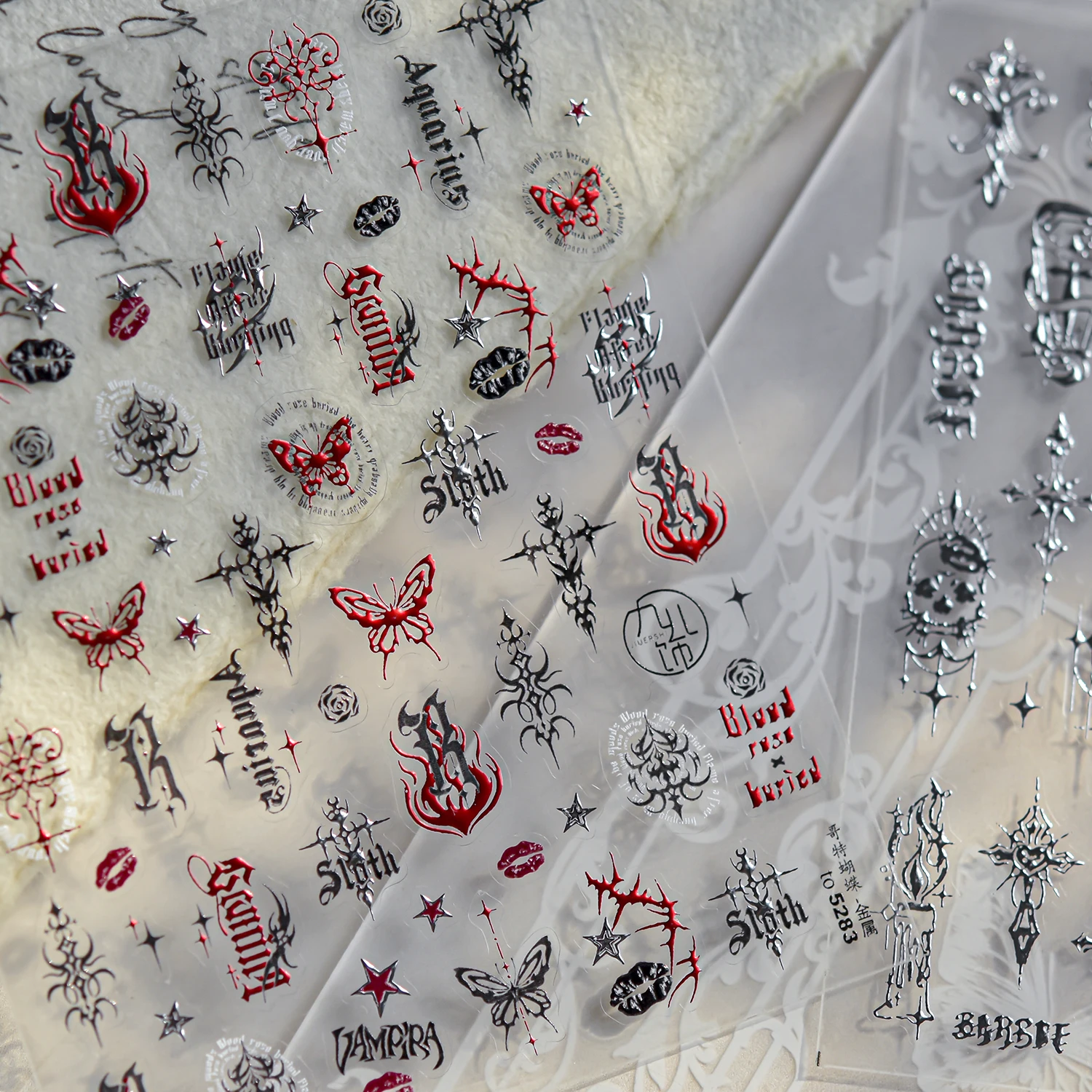 1 قطعة الرجعية الفضة معدن القوس مظلة 5D تنقش مسمار ملصقات مسمار الفن اكسسوارات نجوم رسائل ملصقات مسمار أجزاء