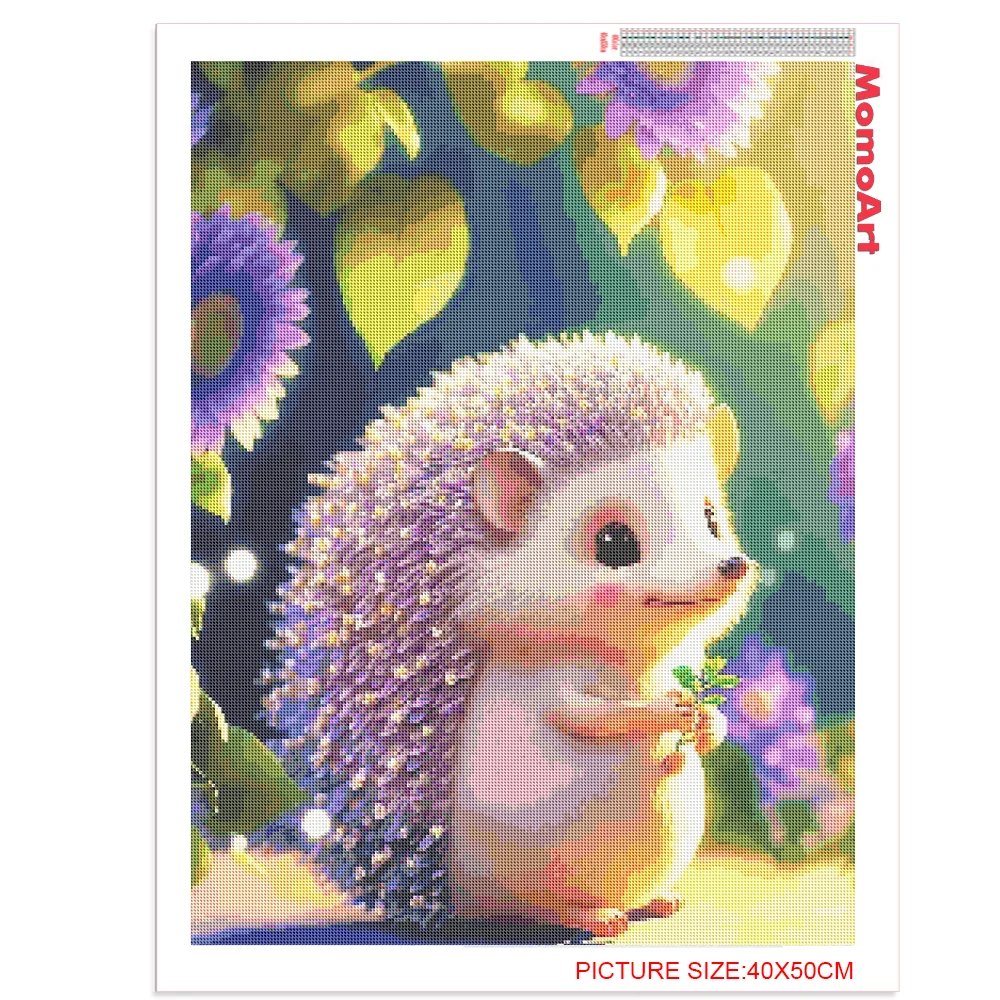 MomoArt Hedgehog Diamond Painting Animal Full Square Round Embroidery Cartoon Mosaic kits Cross Stitch Wall Decor