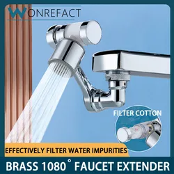 Brass Faucet Mechanical Arm 1080° Universal Rotating Anti-Splash Extender Nozzle Adapter Kitchen Tap Has Two Outlet Modes Face